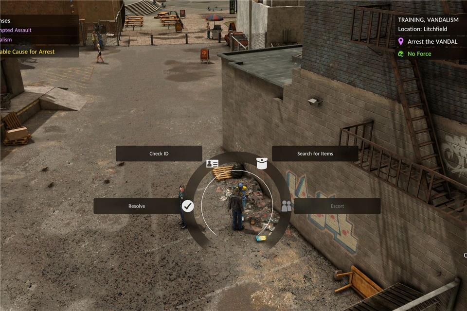 Hat man die Schuldigen im Einsatz lebend erwischt, sollte man für die volle EP-Ausbeute nach dem klassischen Polizei-Prozedere vorgehen.Kwalee/Fallen Tree Games/Microid/dpa-tmn