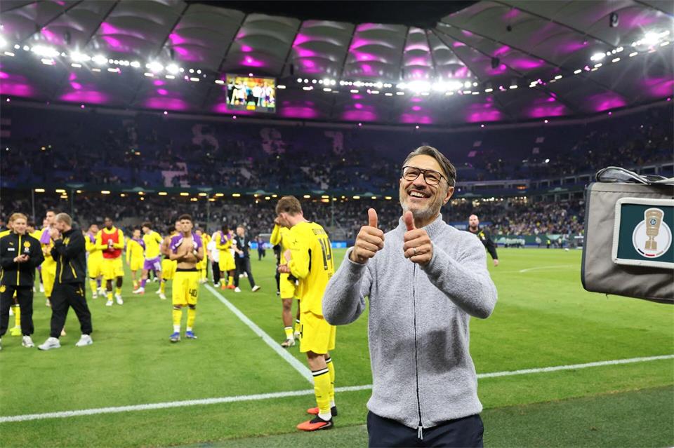 Hatte ebenfalls viel Spaß beim Pokal-Abend in Hamburg: BVB-Trainer Niko Kovac. Christian Charisius/dpa