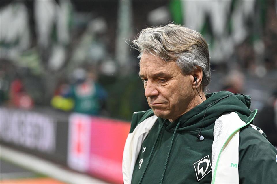 Hatte einiges zu verdauen nach dem Remis gegen Frankfurt: Werder-Cheftrainer Horst Steffen. dpa