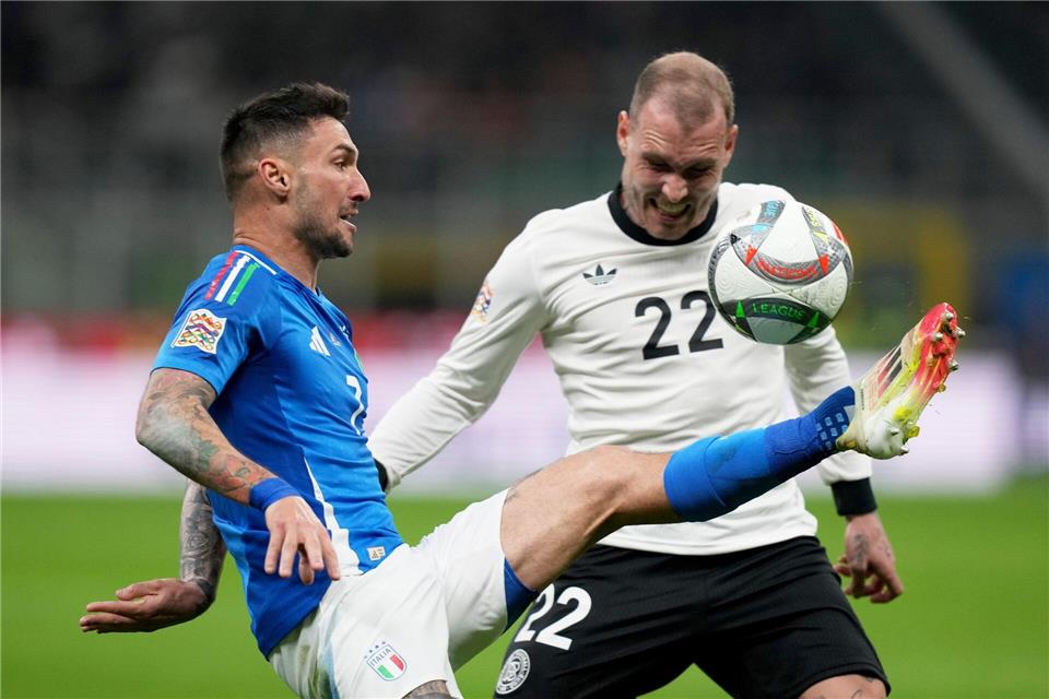 „Schöne Geschichte“: Goretzka mit Siegtor in Italien Hatte links hinten zu kämpfen: David Raum.Antonio Calanni/AP/dpa