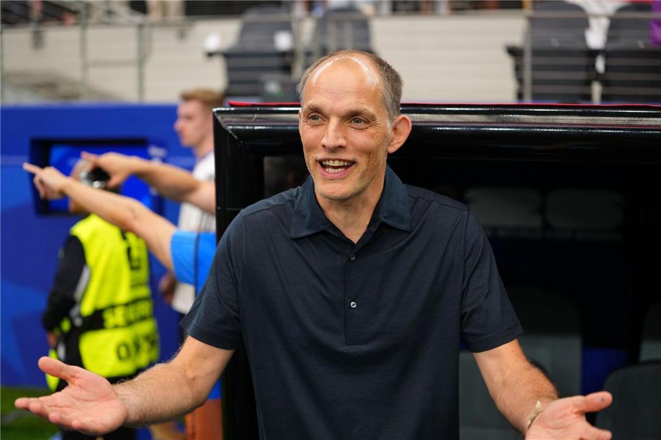 Hatte nach Englands Startsieg gut lachen: Thomas Tuchel.Julio Cortez/AP/dpa