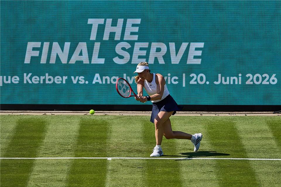 Hatte sich für ihr Abschiedsmatch beim Training noch mal ins Zeug gelegt: Angelique Kerber.Mathias Schulz/dpa