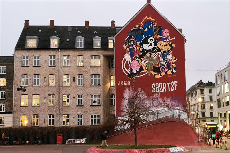 Hausmalereien in Nørrebro, einem multikulturellen Stadtviertel in Kopenhagen.Roswitha Bruder-Pasewald/dpa-tmn