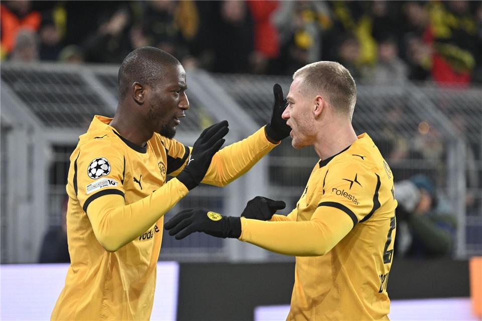 Helden der Effektivität: Serhou Guirassy (links) hat zuletzt binnen vier Pflichtspielen sechs Tore geschossen; Julian Ryerson kommt auf sechs Torvorlagen in den jüngsten drei Pflichtspielen.Bernd Thissen/dpa