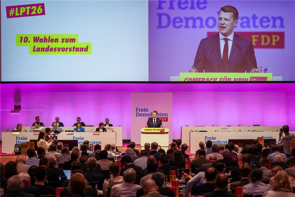 Henning Höne bekommt vom Parteitag Rückenwind für seine Kandidatur um den Bundesvorsitz.Christoph Reichwein/dpa