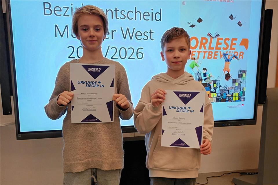 Henri Wüstenberg und Robin Reining (rechts) haben sich für den Landeswettbewerb qualifiziert.
