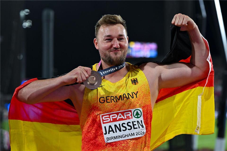 Henrik Janssen gewann als erster deutscher Diskuswerfer seit zwölf Jahren eine EM-Medaille.Sven Hoppe/dpa