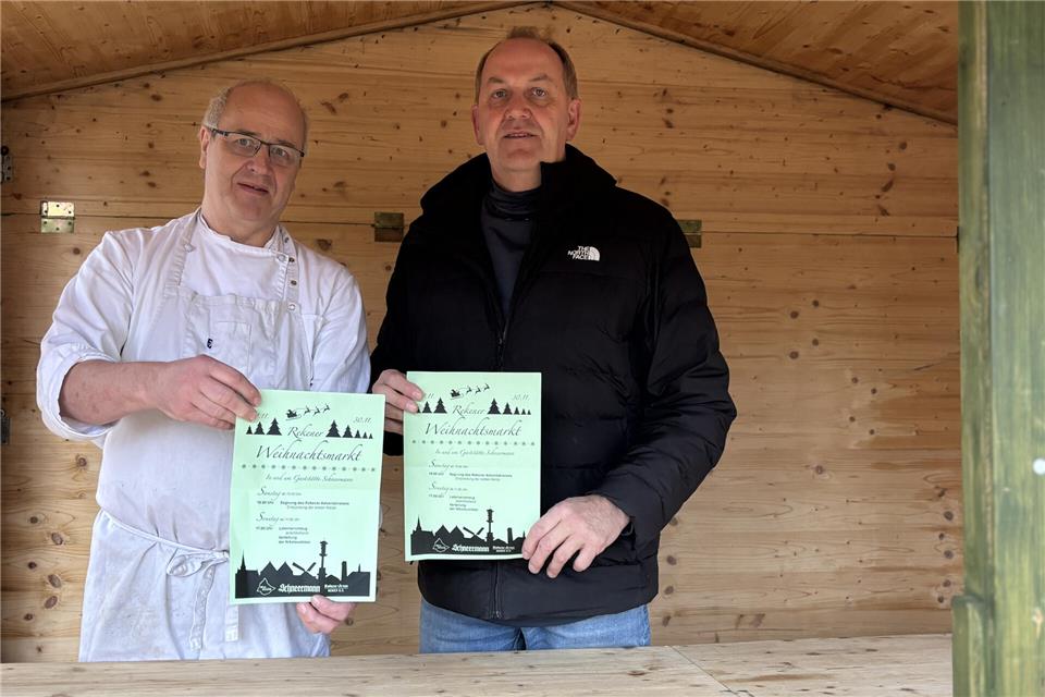 Hermann Schneermann (links) und Hans-Jürgen Schlottbohm freuen sich auf den Weihnachtsmarkt.
