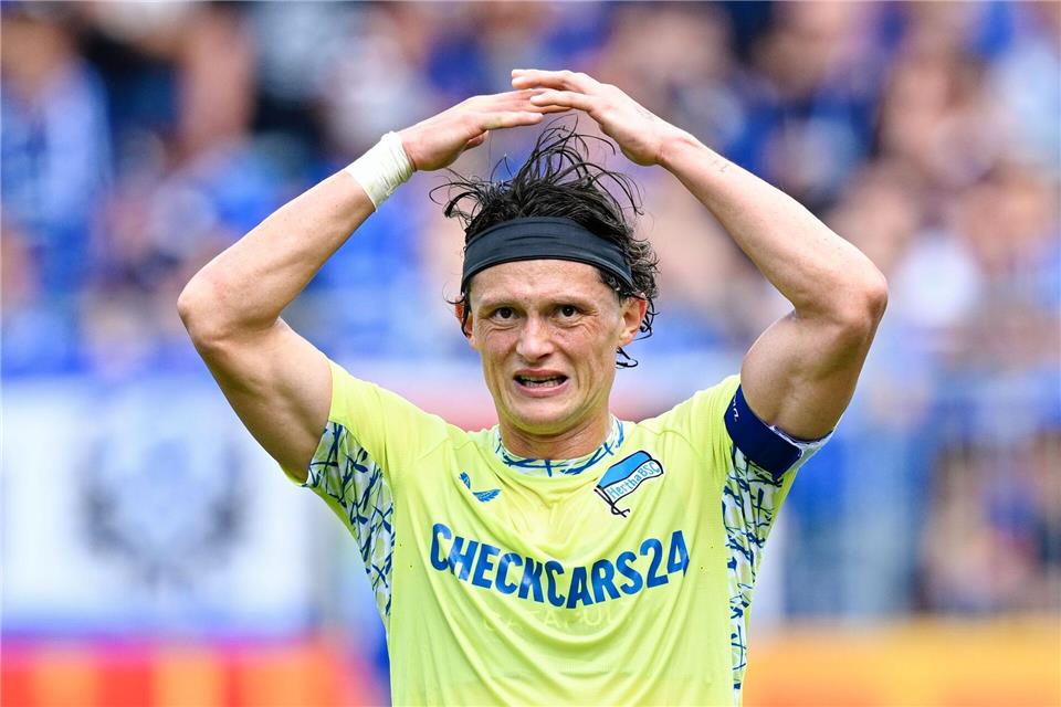 Hertha-Star Reese vergab eine absolute Top-Chance zum Siegtor. Uwe Anspach/dpa