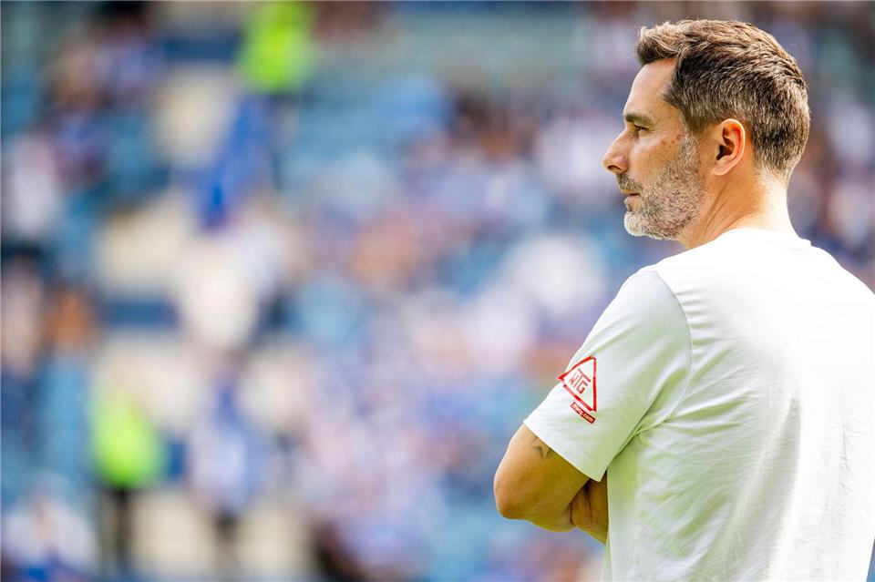 Hertha-Trainer Leitl ist unzufrieden über die Auftritte seines Teams. Julius Frick/dpa