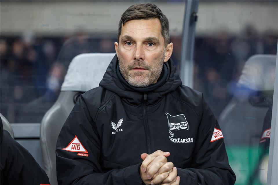 Hertha-Trainer Stefan Leitl will weiter auf der Erfolgsspur bleiben. (Archivbild)Andreas Gora/dpa