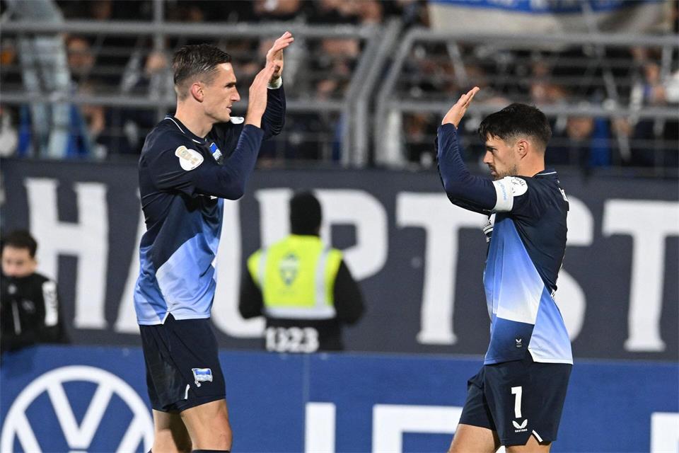 Hertha hat in dieser Saison noch kein Pflichtspiel verloren.Carmen Jaspersen/dpa