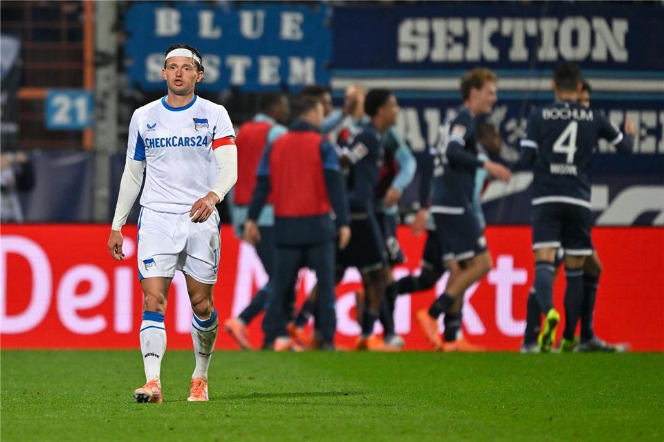 Herthas Fabian Reese hadert mit der unnötigen Niederlage.Ulrich Hufnagel/dpa