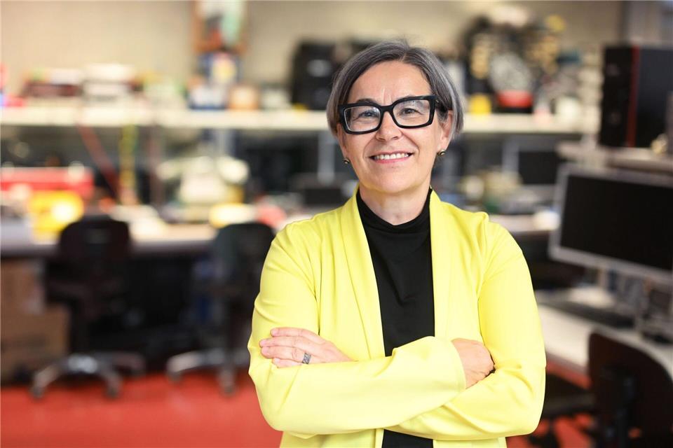 Hochschul-Rektorin Rose Marie Beck appelliert an den Pioniergeist.Uli Deck/dpa
