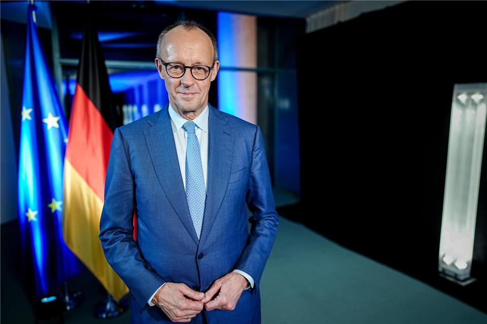 „Hören wir nicht auf die Angstmacher und auf die Schwarzmaler“, so Merz. Kay Nietfeld/dpa-Pool/dpa