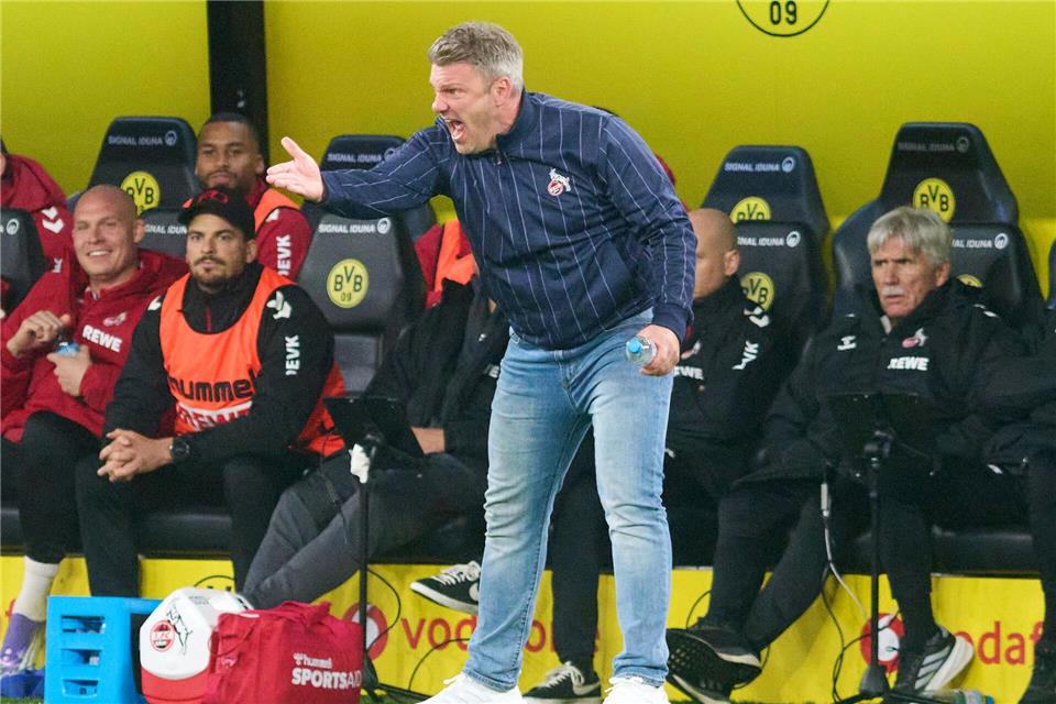 Horrorverletzung überschattet späten BVB-Sieg gegen Köln  Hoffte auf die kleinen Momente: Kölns Trainer Lukas Kwasniok.Bernd Thissen/dpa