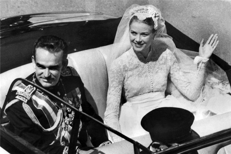 Hollywood meets Adel: die Traumhochzeit von Grace Kelly und Fürst Rainier von Monaco. (Archivbild)-/UPI/dpa