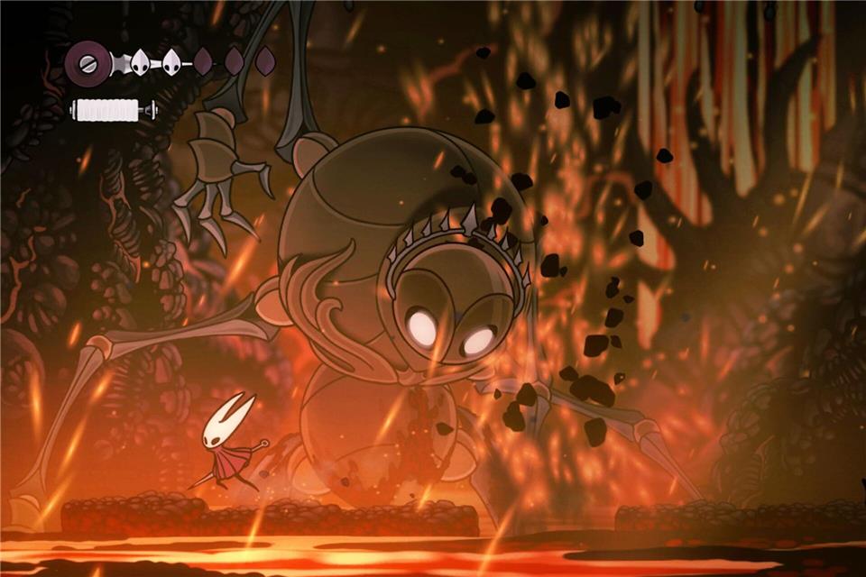 Hornet bekommt es in „Hollow Knight: Silksong“ mit mächtigen Feinden zu tun.Team Cherry/dpa-tmn