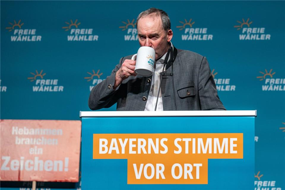 Hubert Aiwanger präsentierte seine Freien Wähler als Partei der Freiheit. Armin Weigel/dpa
