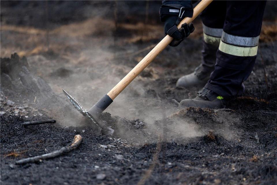 Hunderte Einsatzkräfte kämpfen in Friesenhagen gegen Bodenfeuer und Glutnester. (Symbolfoto) Michael Reichel/dpa