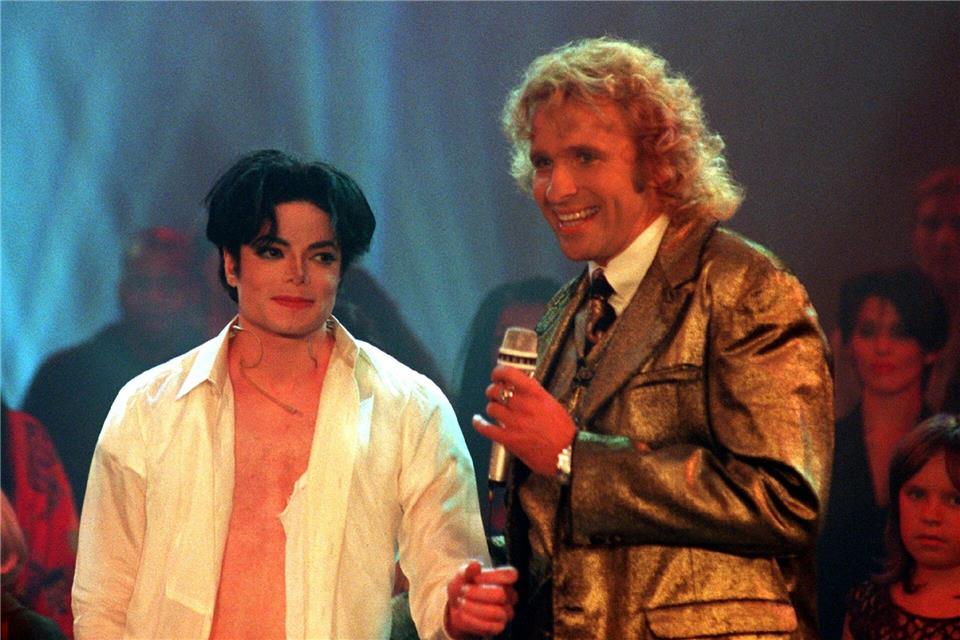 „I love you all“ - viel mehr sagte der „King of Pop“ nicht ins Mikrofon von Moderator Thomas Gottschalk. (Archivbild)picture alliance / dpa