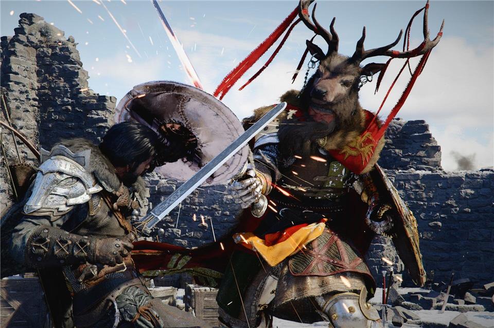 Ich glaub‘ mich streift ein Elch: Kampfszene aus „Crimson Desert.“Pearl Abyss/dpa-tmn