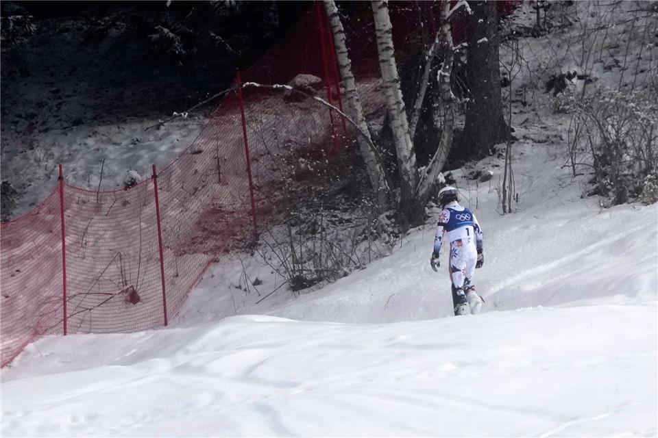 „Ich musste einfach weg von allem“: Der Norweger Atle Lie McGrath flüchtete nach seinem Slalom-Aus in den Wald. (Archivbild)John Locher/AP/dpa