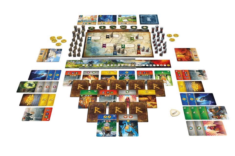 Im „Der Herr der Ringe“ sammelt man Karten mit Fertigkeitssymbolen und Münzen. Es gibt drei unterschiedliche Spielziele: das Schicksal des Rings erfüllen, die Unterstützung von sechs verschiedenen Völkern sichern oder die Vorherrschaft in Mittelerde erringen. Repos Production/Asmodee/dpa-tmn