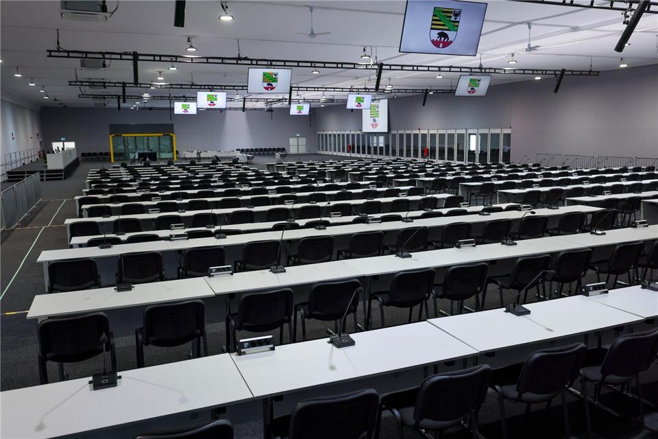 Im Hauptsaal sollen etwa 450 Nebenkläger und Nebenklagevertreter Platz finden können.Jan Woitas/dpa