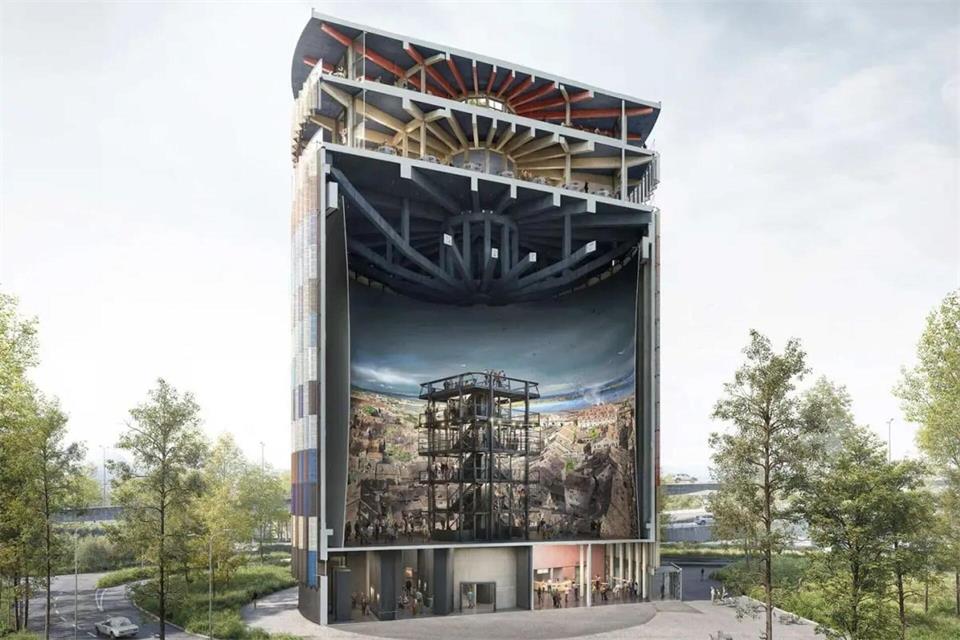 Im Inneren des Panorama Konstanz befindet sich das 360°-Asisi-Panoramabild, wie diese Computer-Visualisierung anschaulich zeigt.---/Panorama Konstanz/dpa-tmn