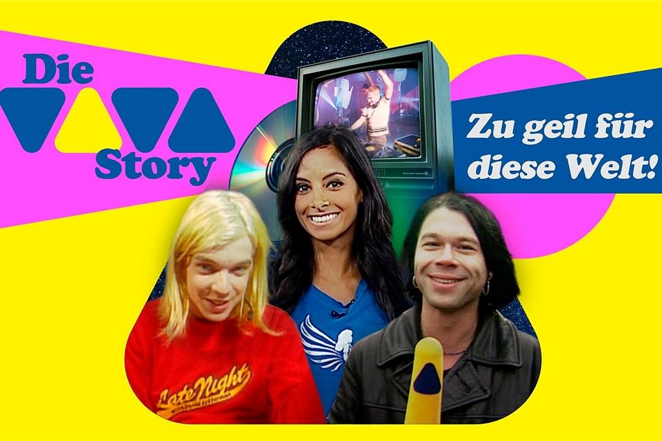 Im Keyvisual zu sehen die ehemaligen VIVA-Moderatoren (v.l.) Nilz Bokelberg, Collien Ulmen-Fernandes und Markus Kavka.