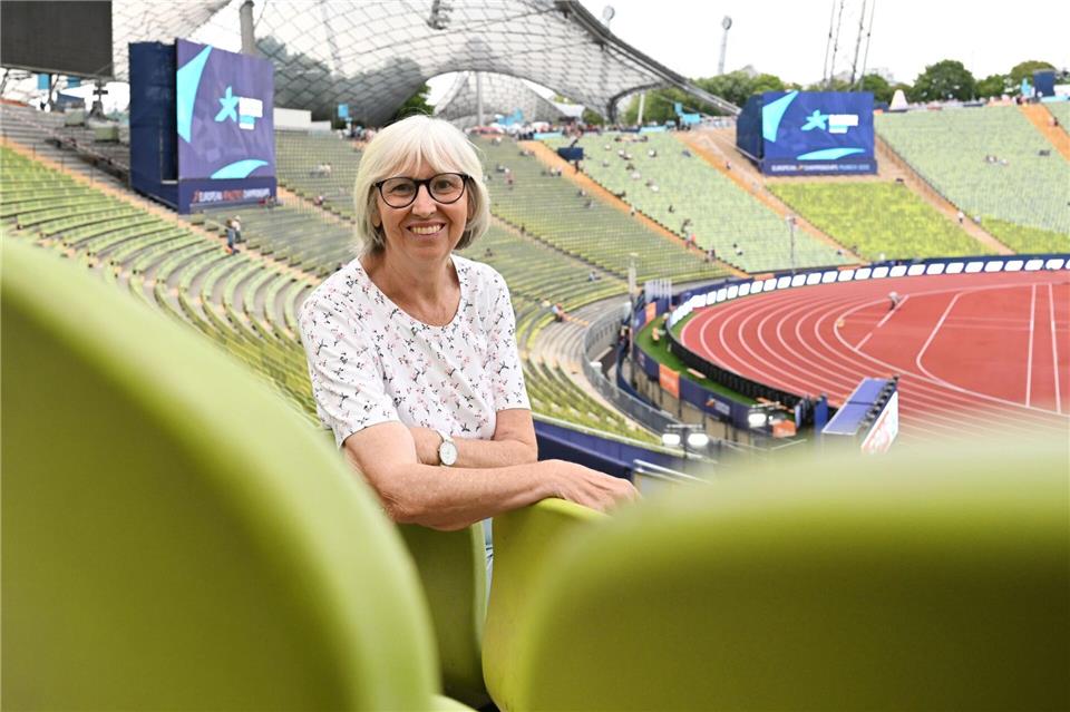Im Münchner Olympiastadion gewann Annegret Richter 1972 Gold mit der bundesdeutschen Sprint-Staffel.Angelika Warmuth/dpa