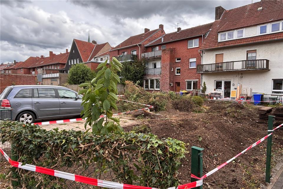 Im Oktober waren hinter den städtischen Mietshäusern an der Brinkstraße weitere archäologische Untersuchungen gestartet.