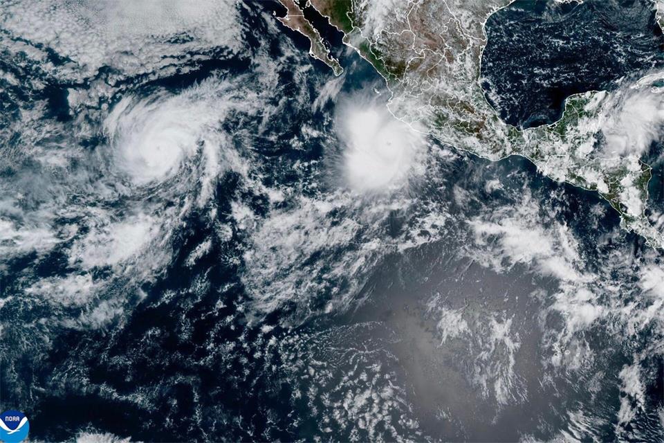 Im Ostpazifik ist die diesjährige Hurrikansaison sehr aktiv. Im Atlantik ist sie dagegen ruhig.Uncredited/NOAA/AP/dpa
