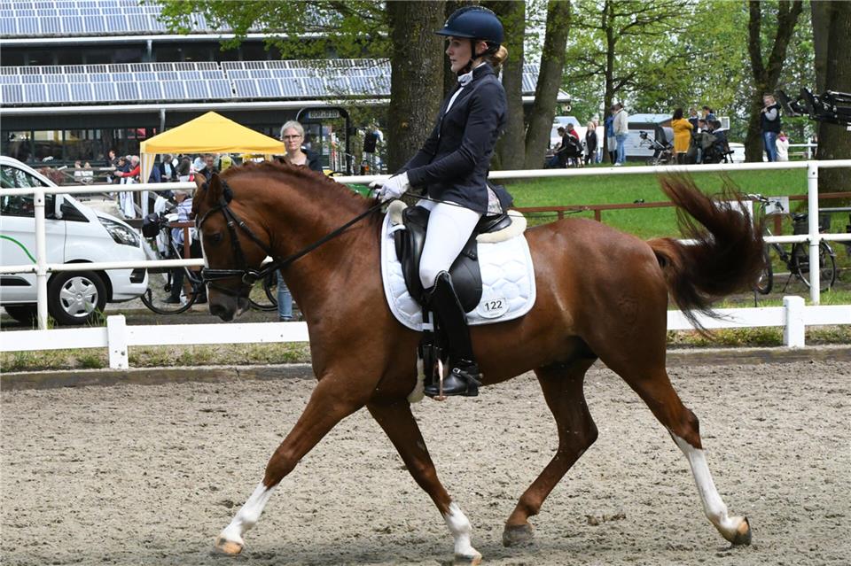 Im Sattel von der kleine Strolch sicherte sich Elena Rühling vom ZRFV Heiden den Kreismeister-Titel in der Dressur (Leistungsklassen 2-5).