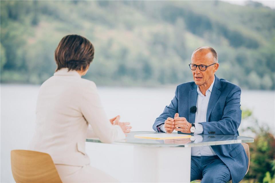 Im ZDF-„Sommerinterview“ wirkte der Kanzler recht entspannt.Dominik Asbach/ZdF/dpa