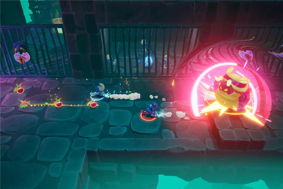 Im dunklen Traumland stellen sich die Schlümpfe einem bedrohlichen Albtraumgegner.microids/dpa-tmn