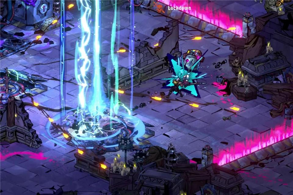 Im schweißtreibenden Actionabenteuer „Reignbreaker“ ballert und prügelt sich Heldin Clef durch eine dystopische Festung.Studio Fizbin/Thunderful Publish/dpa-tmn