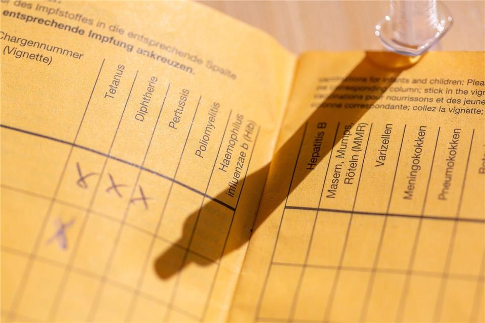 Impfpass mit Impfspalten und handschriftlichen Markierungen zu verschiedenen SchutzimpfungenFernando Gutierrez-Juarez/dpa