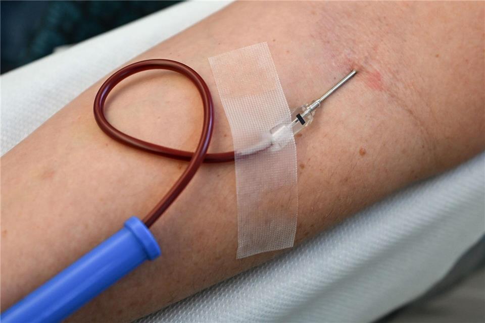 In Berlin und Brandenburg werden laut DRK jeden Werktag zwischen 600 und 800 Blutspenden benötigt. (Archivbild)Jens Kalaene/dpa