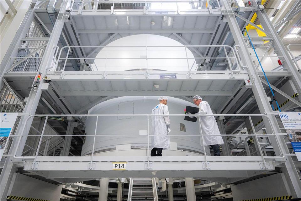 In Bremen wird die Oberstufe der Rakete gebaut.Sina Schuldt/dpa