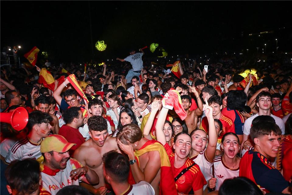 In Madrid wurde kräftig gefeiert.Gustavo Valiente/EUROPA PRESS/dpa