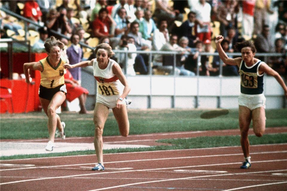 In Montreal holte Annegret Richter (M) 1976 über 100 Meter Olympia-Gold.Wilhelm Leuschner/dpa