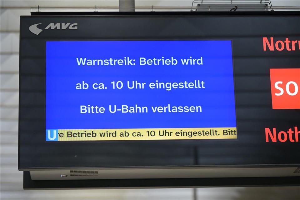 In München werden seit Mittwochvormittag Busse und Bahnen bestreikt. Malin Wunderlich/dpa