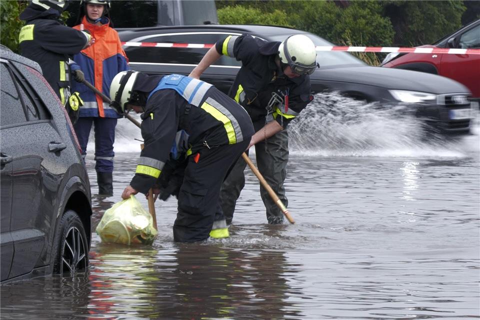 In Nürnberg sorgten die Niederschläge für überflutete Keller.Bernd M�rz/extremwetter.tv/dpa