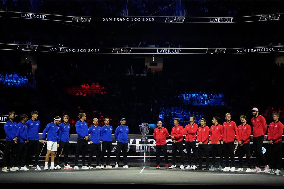 In San Francisco stehen sich beim Laver Cup Team Europa und Team Welt gegenüber.Jeff Chiu/AP/dpa