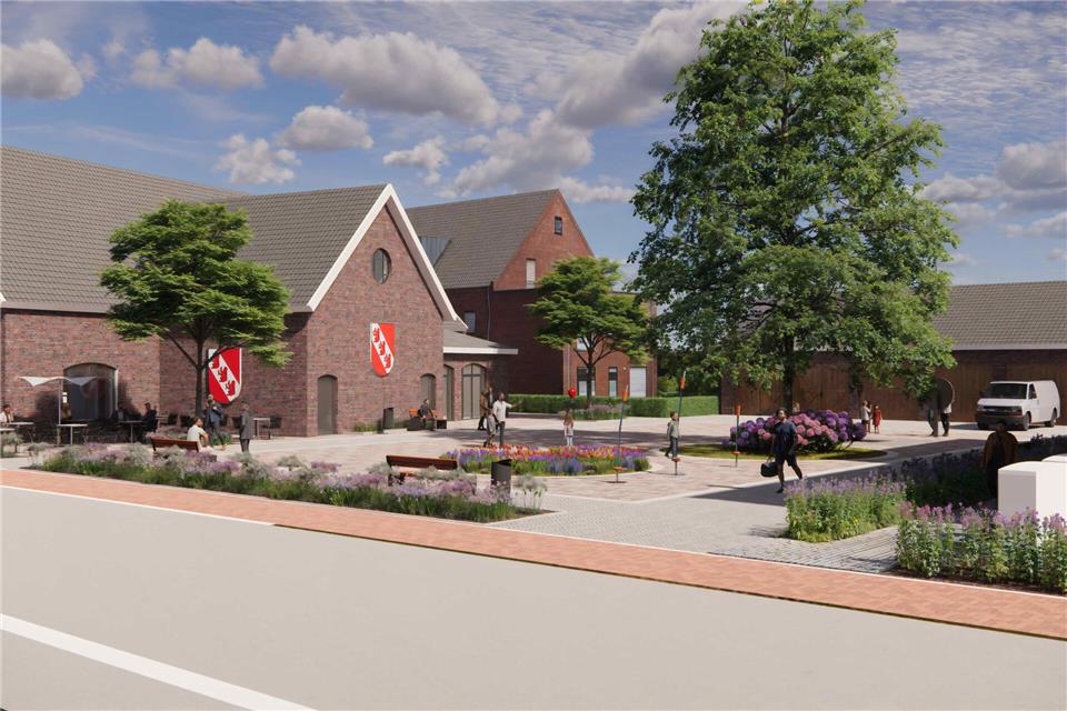 In dem Grünbeet an der Schermbecker Straße sollen drei Bäume gepflanzt werden. Die Gemeinde will die geänderte Planung der Politik vorstellen.