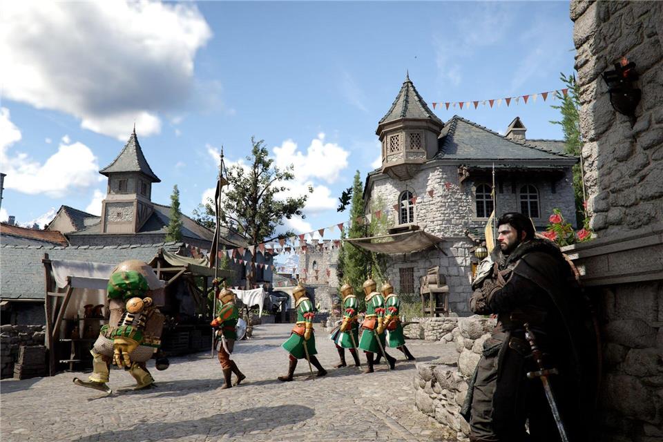 In den Städten wimmelt es nur so von Händlern, Questgebern und anderen Spielfiguren.Pearl Abyss/dpa-tmn