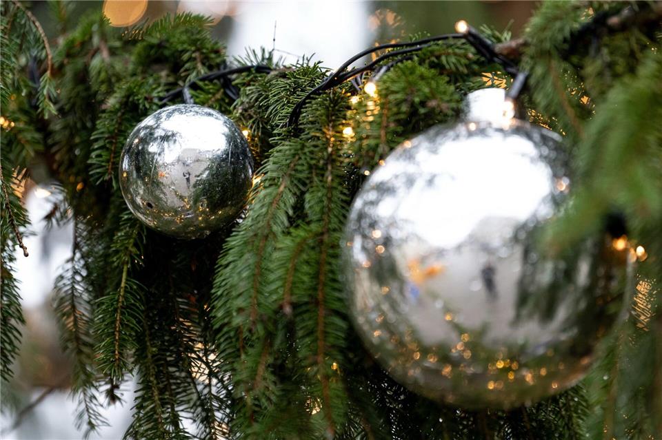 In der Nacht haben Unbekannte den Weihnachtsbaum der Stadt zu Fall gebracht. (Symbolfoto) Fabian Sommer/dpa