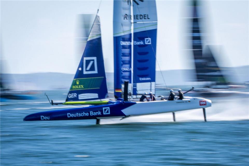 In diesem Jahr gastiert die SailGP erneut im Ostseerevier. (Archivbild)Jens Büttner/dpa